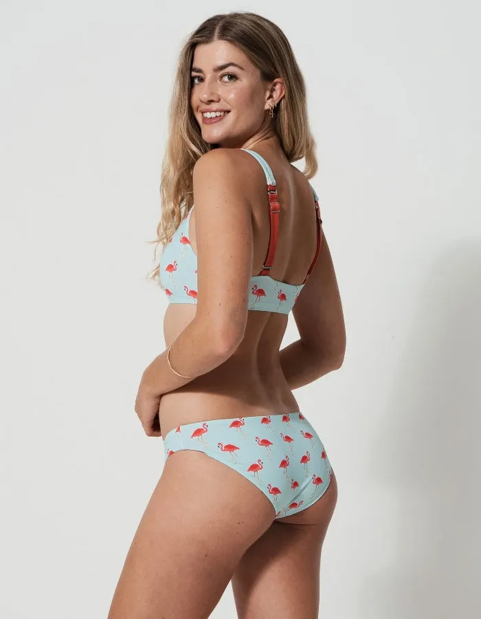 Low Waist Pink Flamingo Womens Bikini Bottoms
