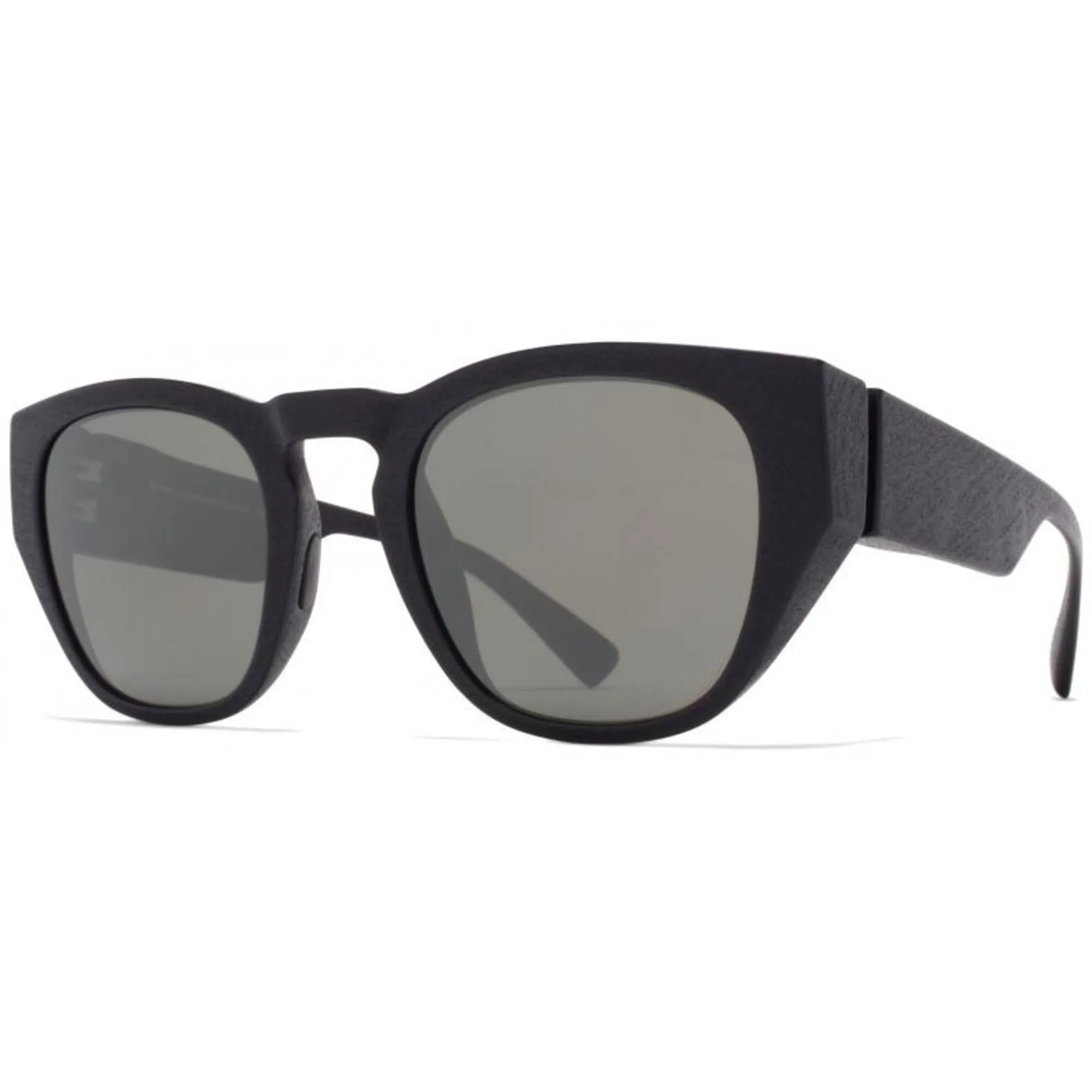 Mykita Unisex Sunglasses - Mirrored Lens Pitch Black Acetate Frame | TRINITY MD1_MBK