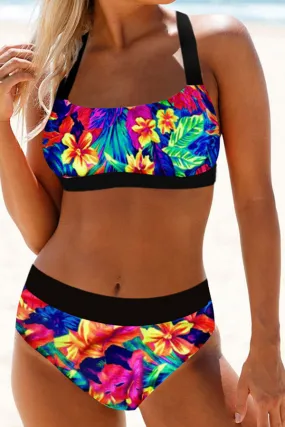 Natural Print Classic Lace-Up Bikini