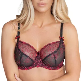 Nicole See-Thru Lace Underwire Bra B2271 - Black/Red