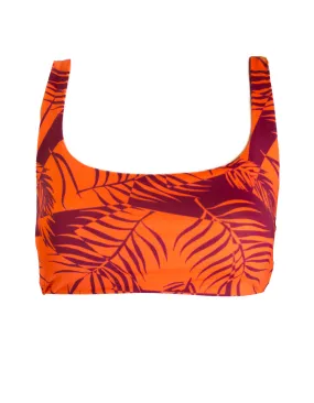 Orange Palm Womens Tank Bikini Top
