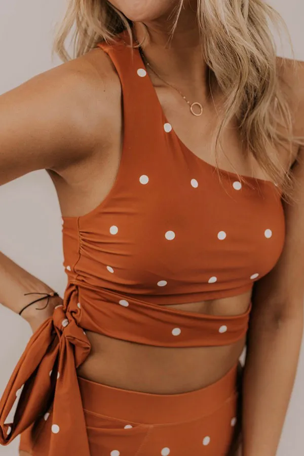 Polka Dot One Shoulder Sweet Strappy Bikini