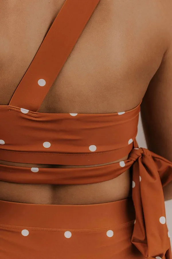 Polka Dot One Shoulder Sweet Strappy Bikini
