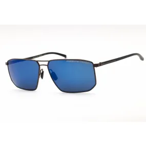 Porsche Men's Sunglasses - Grey Rectangular Full Rim Frame Dark Blue Lens | P8696 C