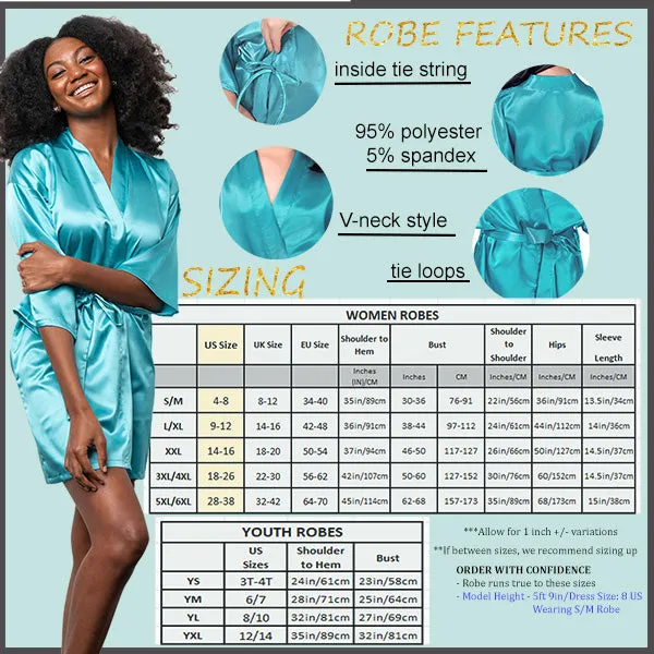Radiant Template Personalized Robes - Name and Ring Design - Sizes 3T-6XL - Custom Robes for Bride