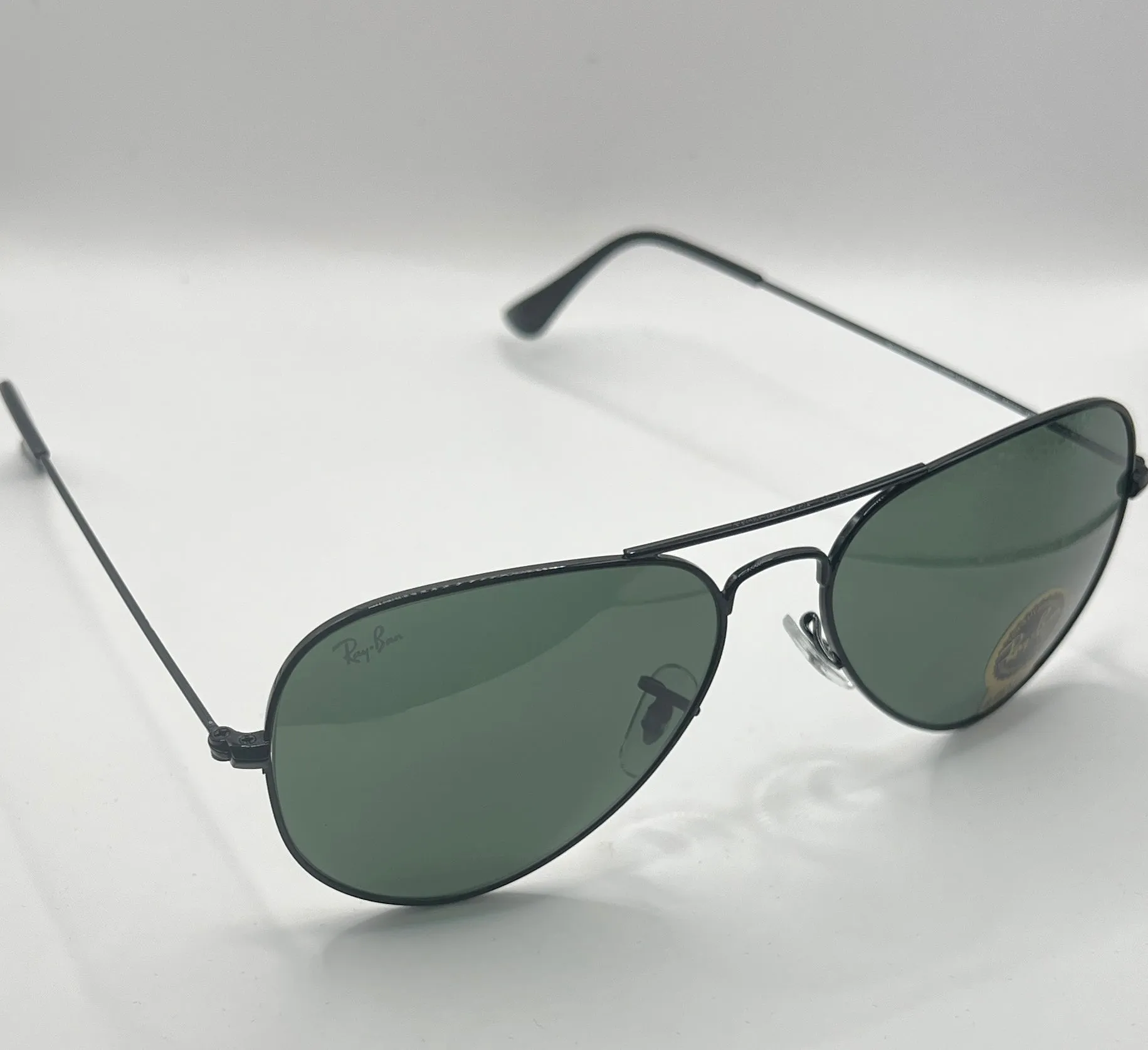 Ray-Ban Aviator RB3025 L2823 3N TRI Sunglasses - Black Frame, Green Classic Lens