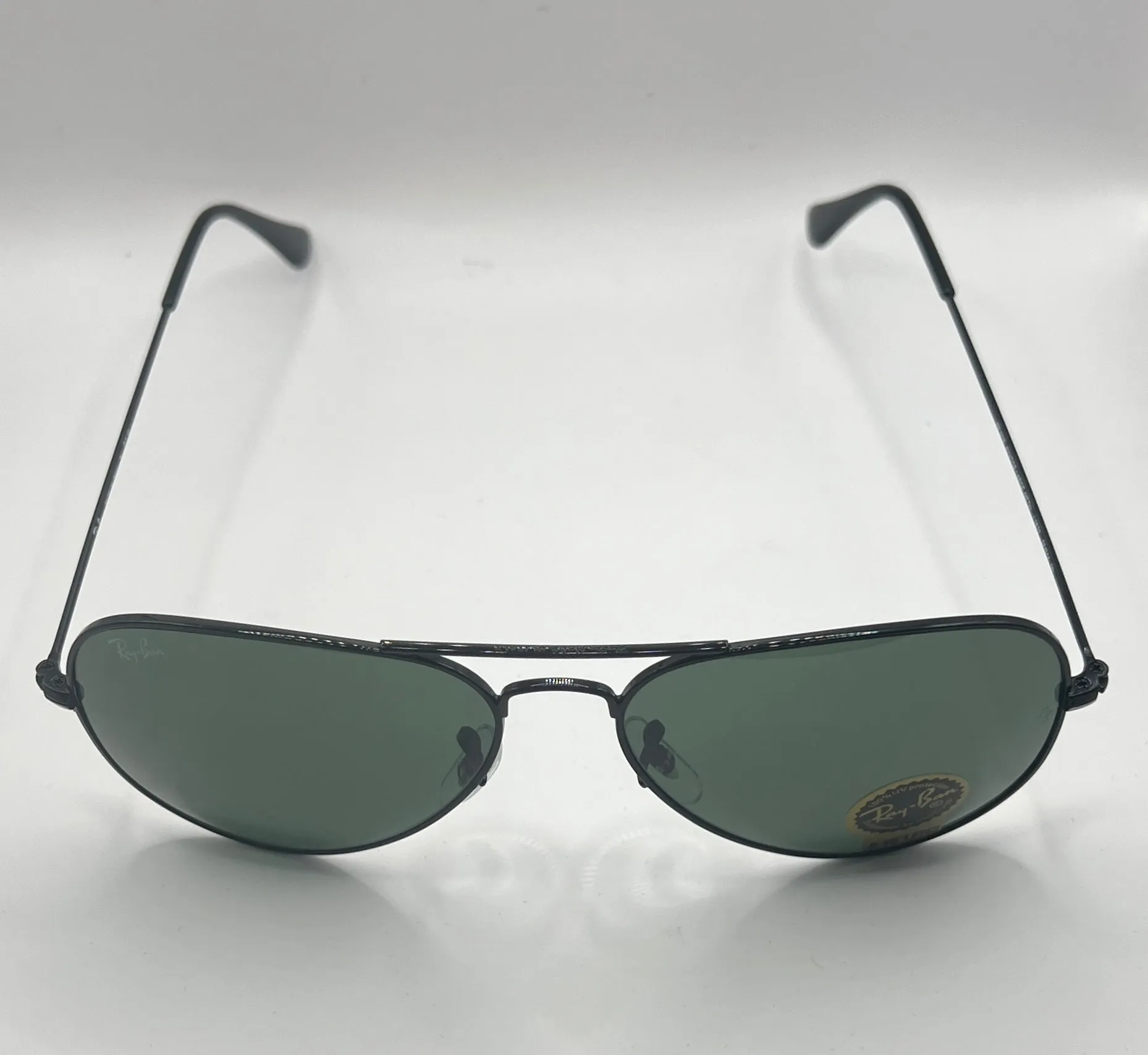 Ray-Ban Aviator RB3025 L2823 3N TRI Sunglasses - Black Frame, Green Classic Lens