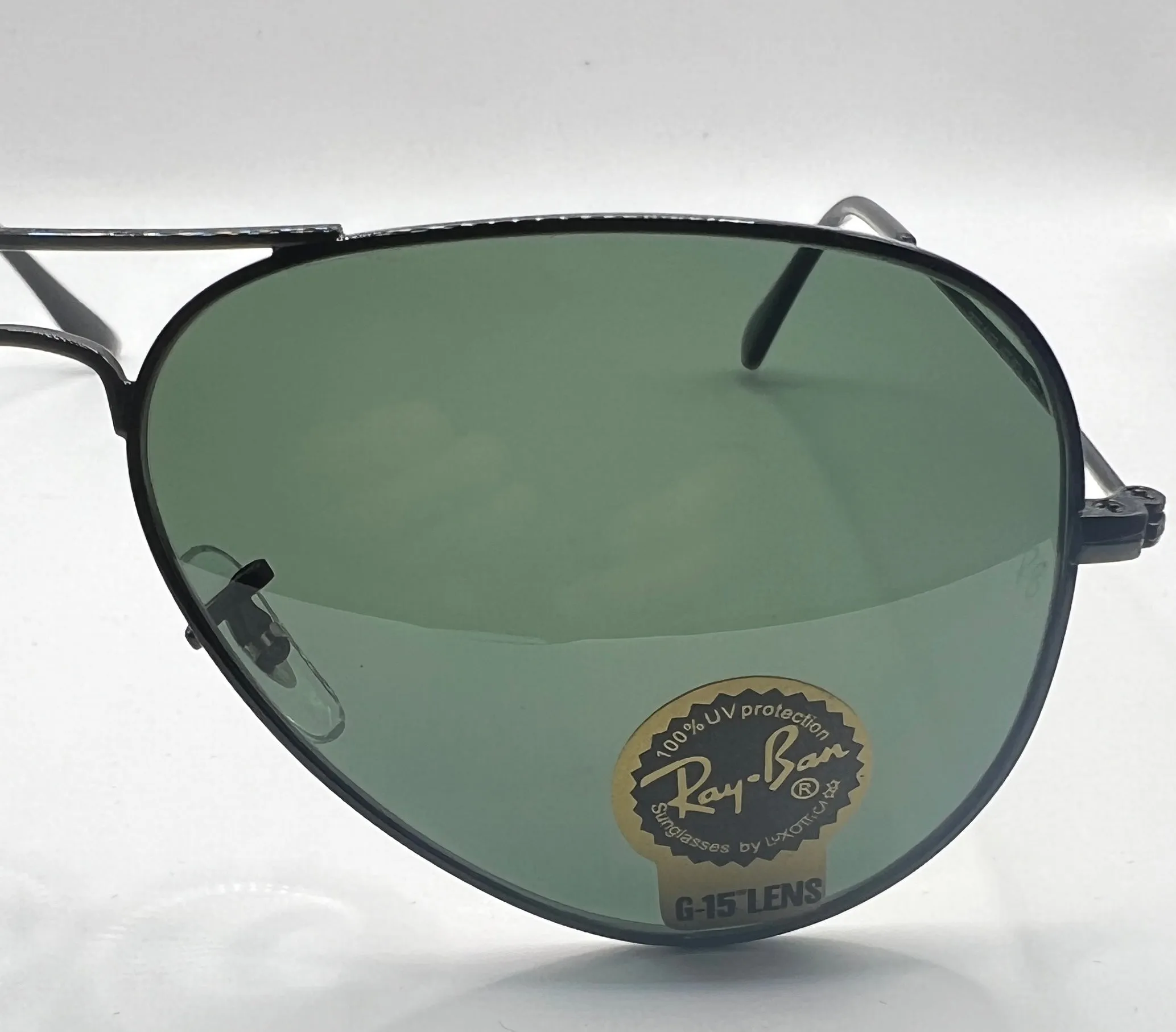 Ray-Ban Aviator RB3025 L2823 3N TRI Sunglasses - Black Frame, Green Classic Lens