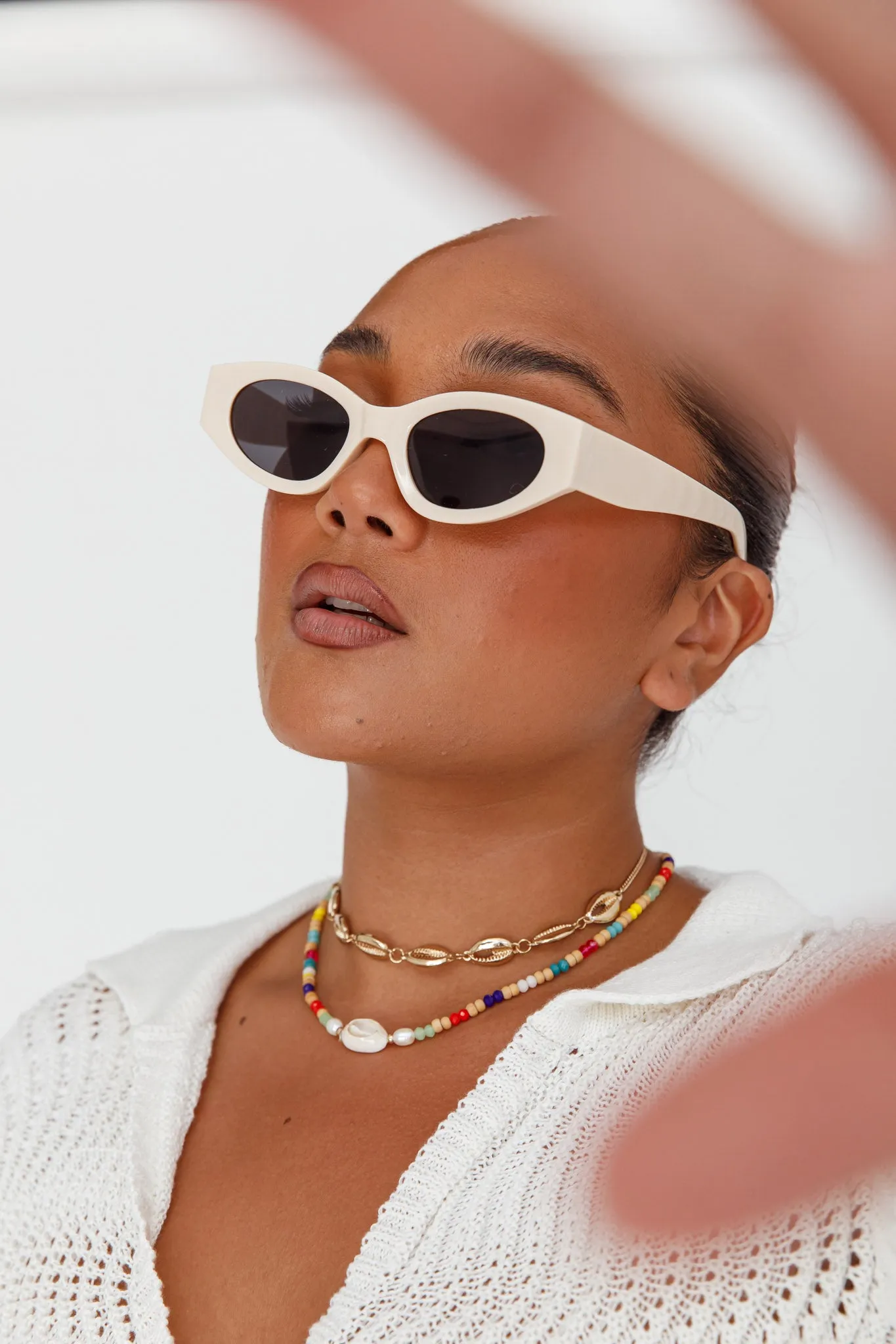 Regina Cat-eye Acetate Sunglasses Cream