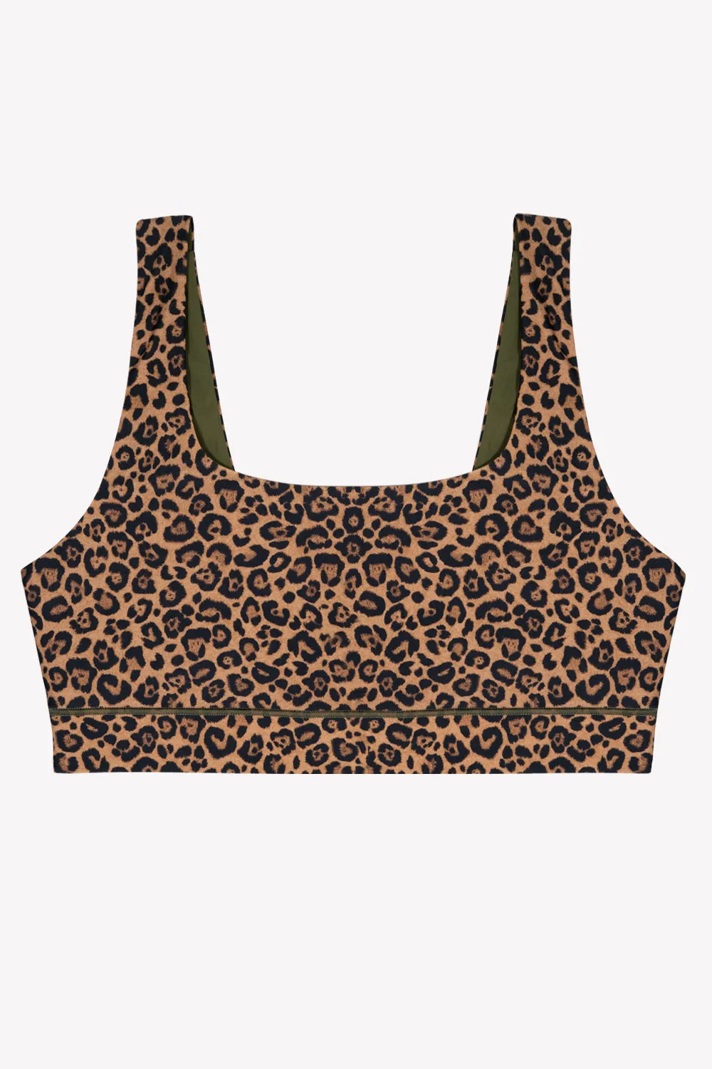 Reversible Bralette Bikini Top | Classic Leopard/Olive Night