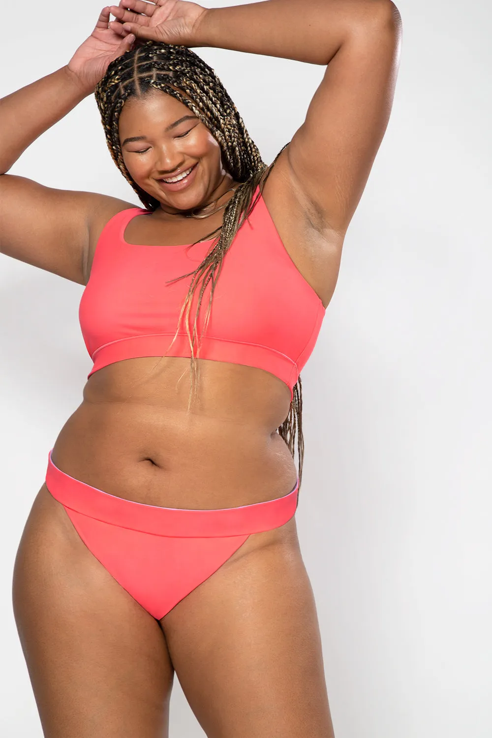Reversible Bralette Bikini Top | Punchy Peach/Lilac Iris