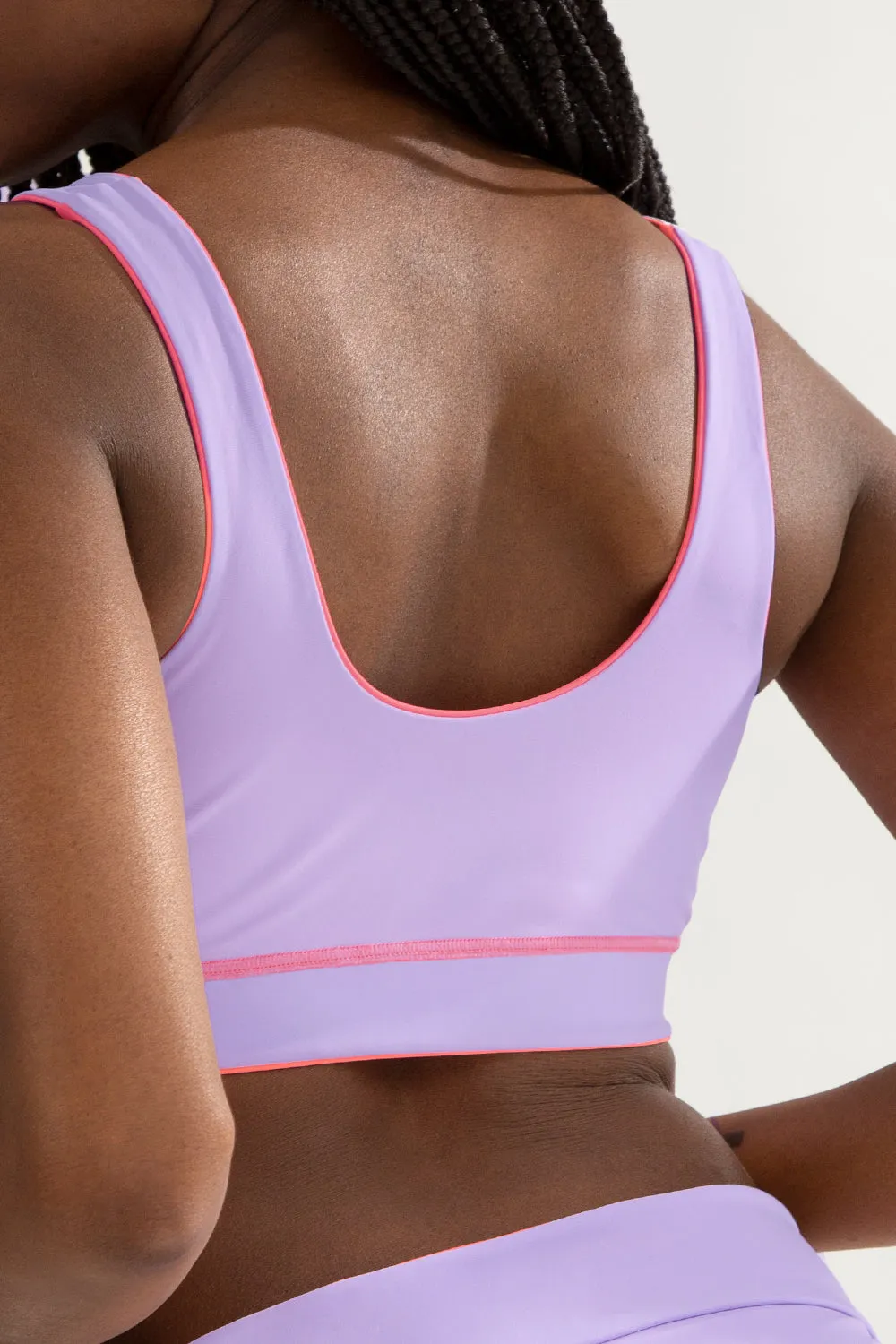 Reversible Bralette Bikini Top | Punchy Peach/Lilac Iris