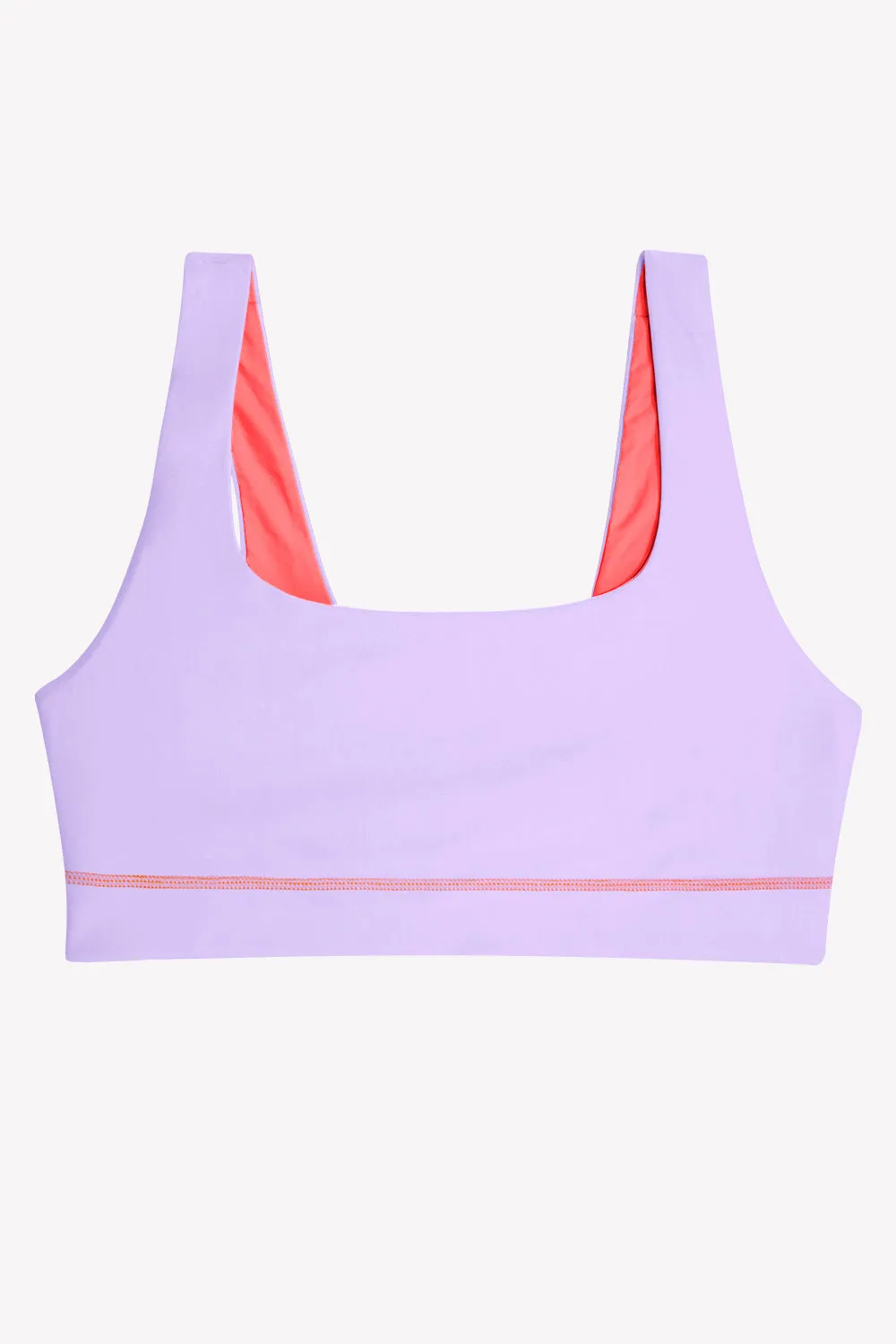 Reversible Bralette Bikini Top | Punchy Peach/Lilac Iris