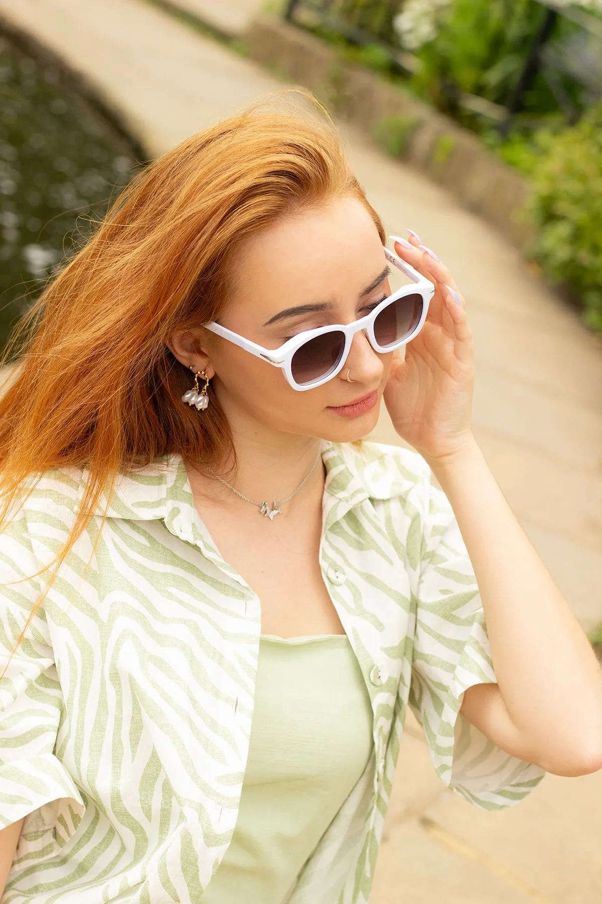 Rounded Square Retro Pin Style Sunglasses