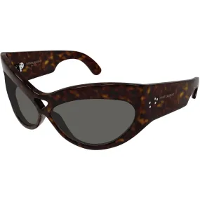 Saint Laurent Women's Sunglasses - Havana Acetate Cat Eye Frame Grey Lens | SL73 002