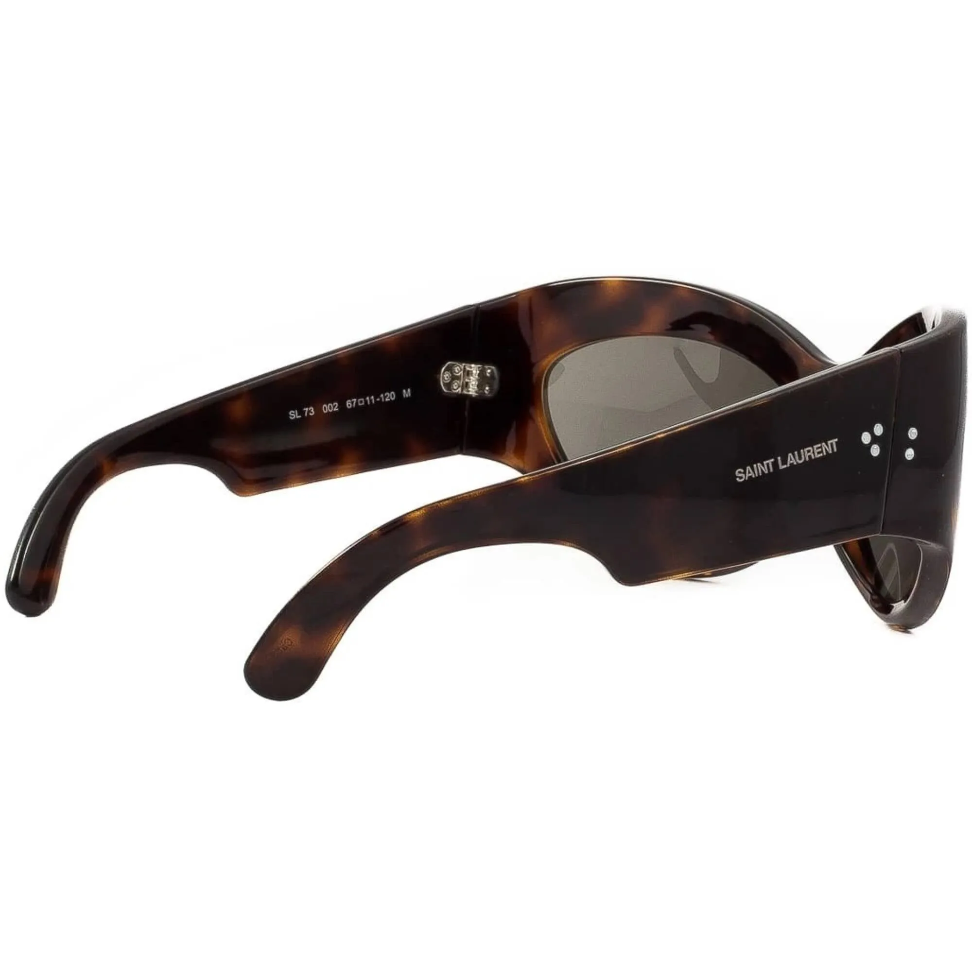 Saint Laurent Women's Sunglasses - Havana Acetate Cat Eye Frame Grey Lens | SL73 002
