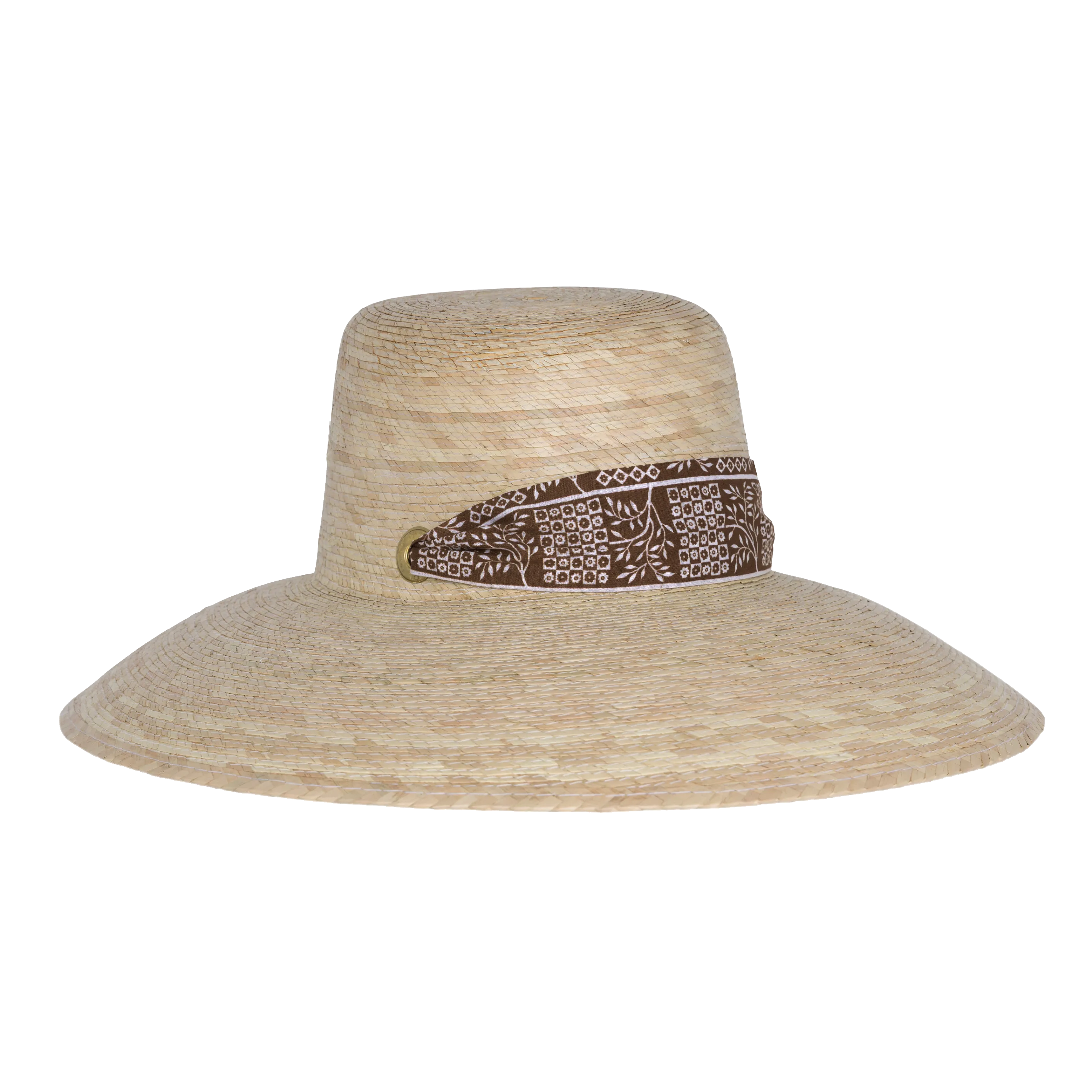 sarah bray bermuda women's wildflower hat with checkertree ribbon