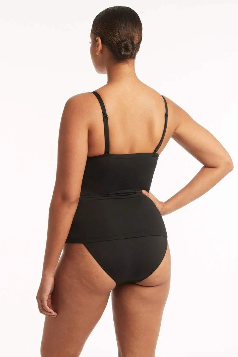 Sea Level Eco Essentials Underwire Cross Front DD/E Tankini Top