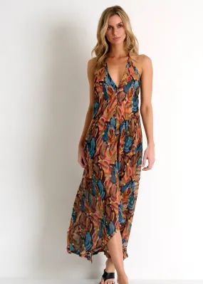 Shan Flora Halter Neck Maxi Dress - Rio Print