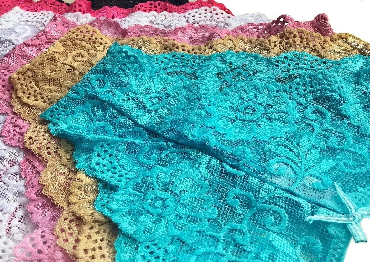 Sheer Lace French Panties with Scallop Hem