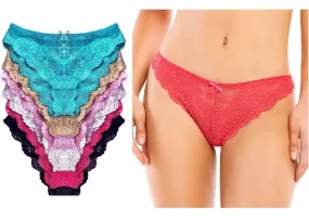 Sheer Lace French Panties with Scallop Hem