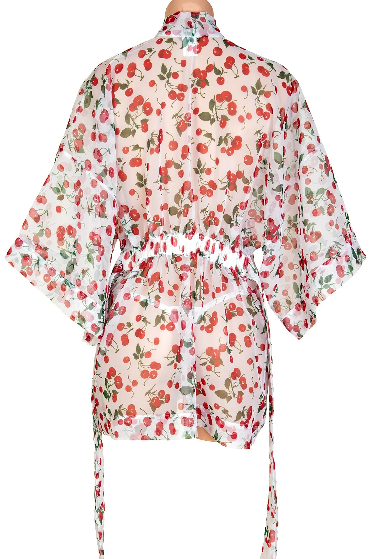 Short Chiffon Kimono Robe