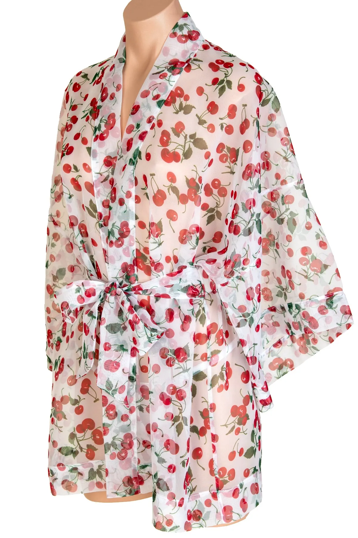 Short Chiffon Kimono Robe