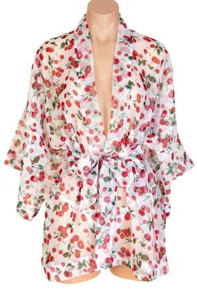 Short Chiffon Kimono Robe