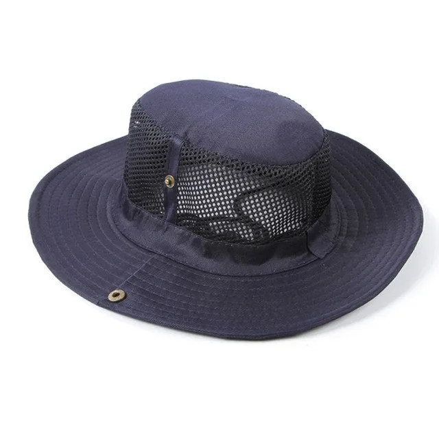 Sidiou Group Men Outdoor Camping Fishing Cap Sun Protection Boonie Bucket Hat Wide Brim
