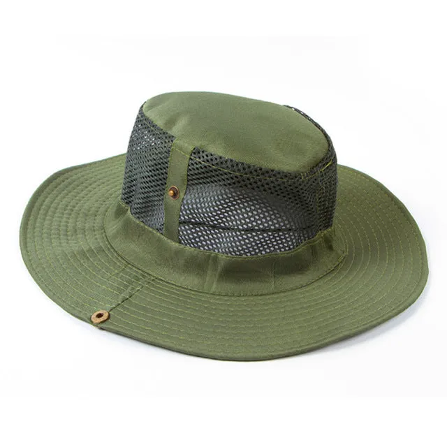 Sidiou Group Men Outdoor Camping Fishing Cap Sun Protection Boonie Bucket Hat Wide Brim