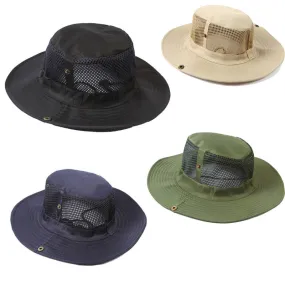 Sidiou Group Men Outdoor Camping Fishing Cap Sun Protection Boonie Bucket Hat Wide Brim