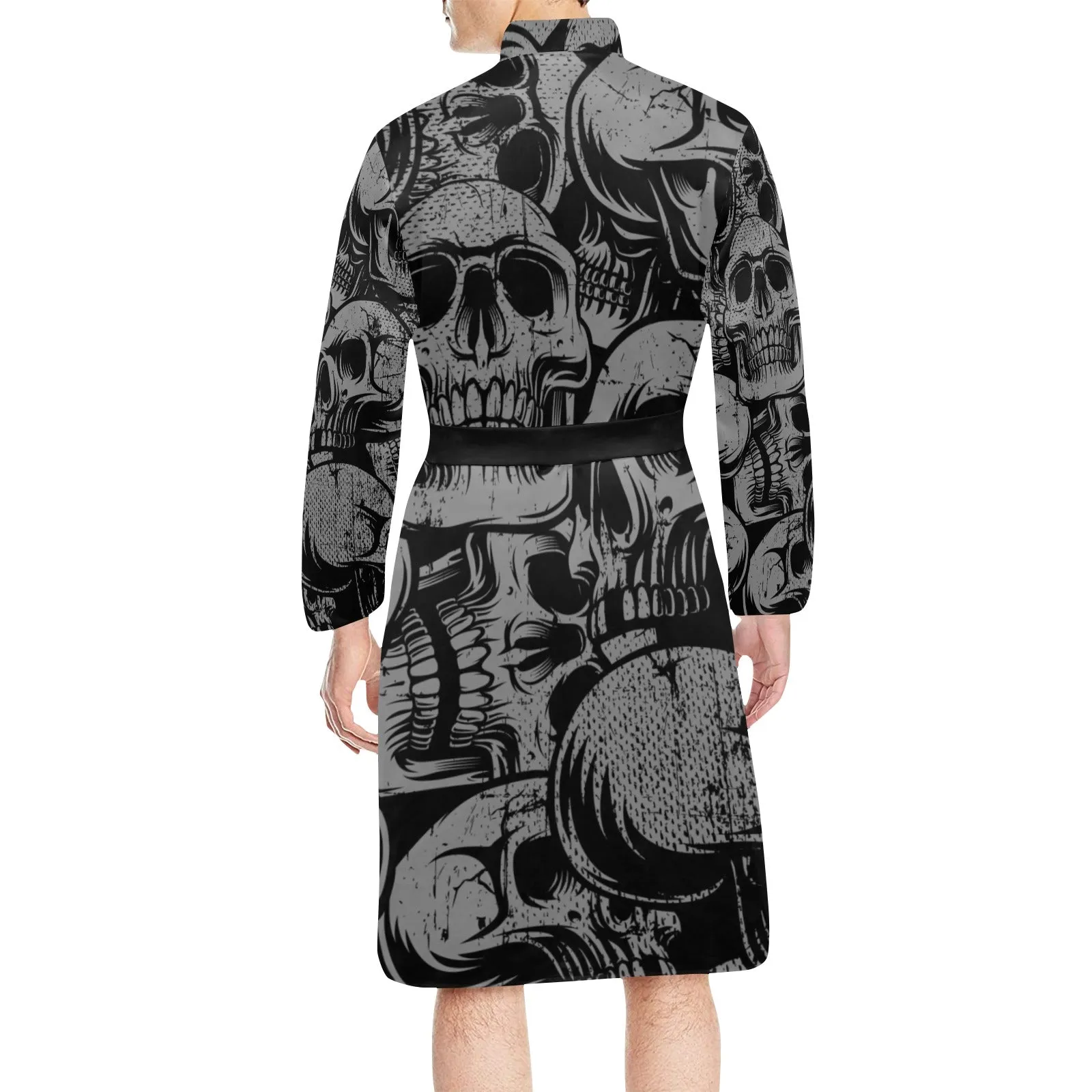 Silver Skull Belted Night Robe