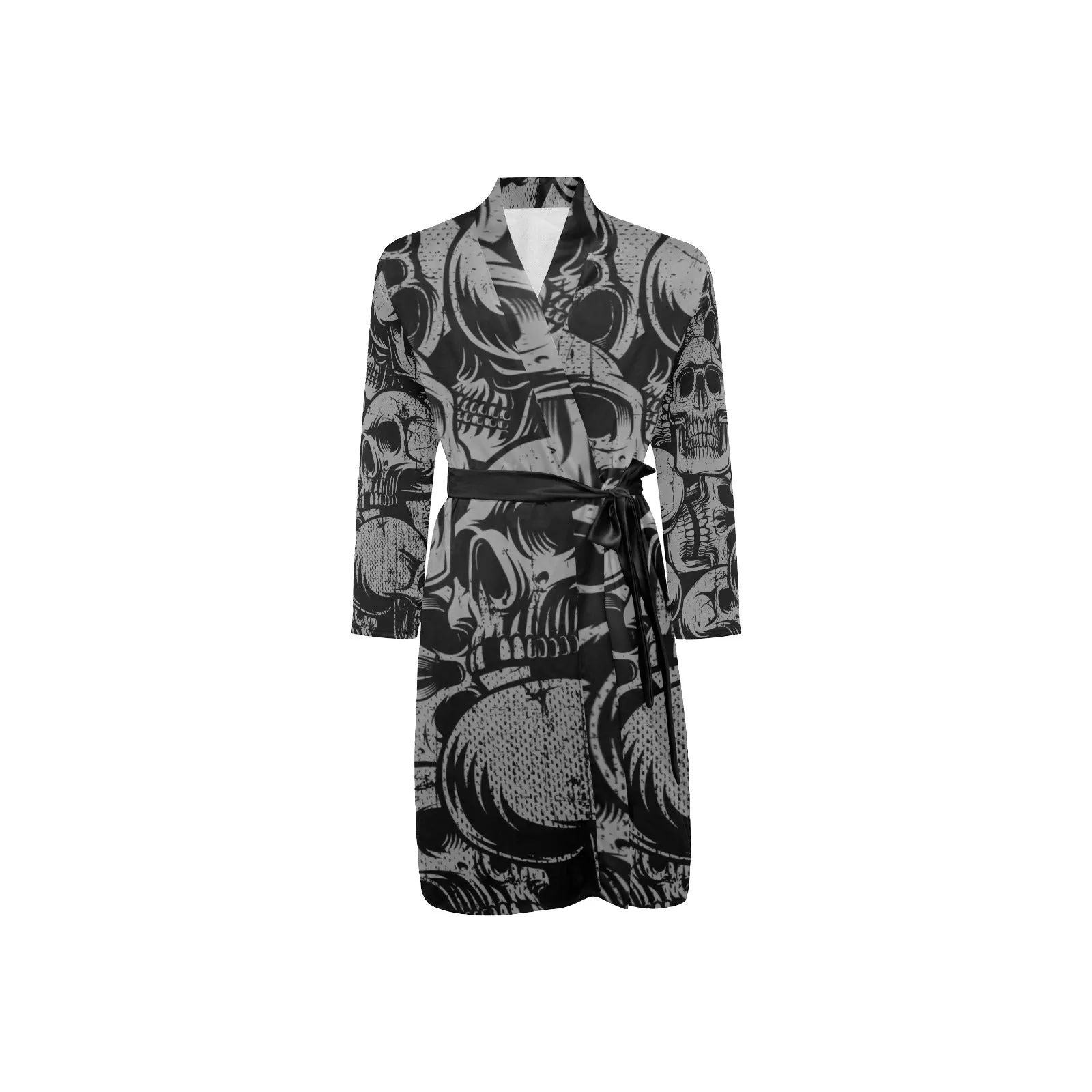 Silver Skull Belted Night Robe