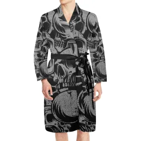 Silver Skull Belted Night Robe