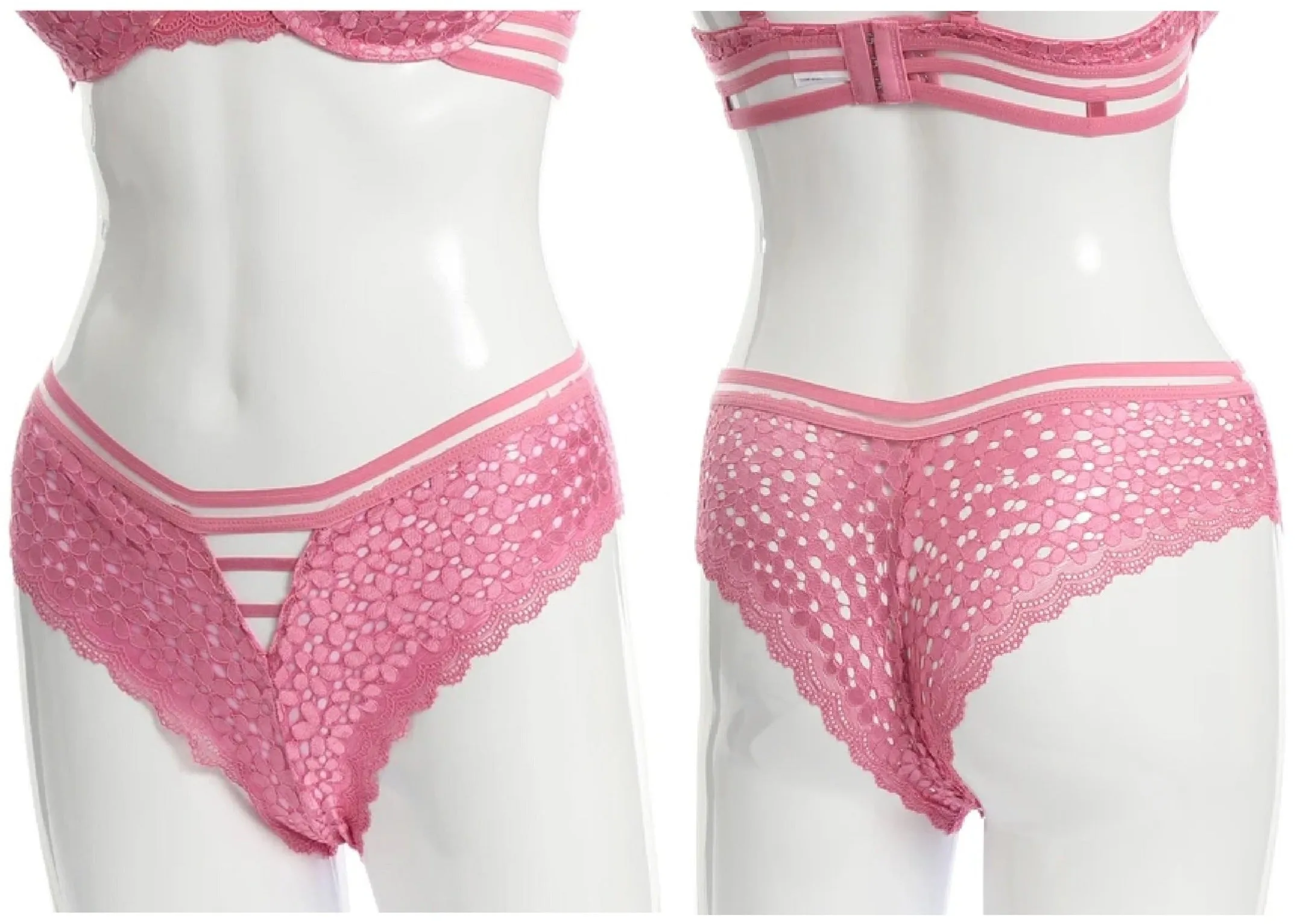 Strappy & Allover Sheer Lace Panties
