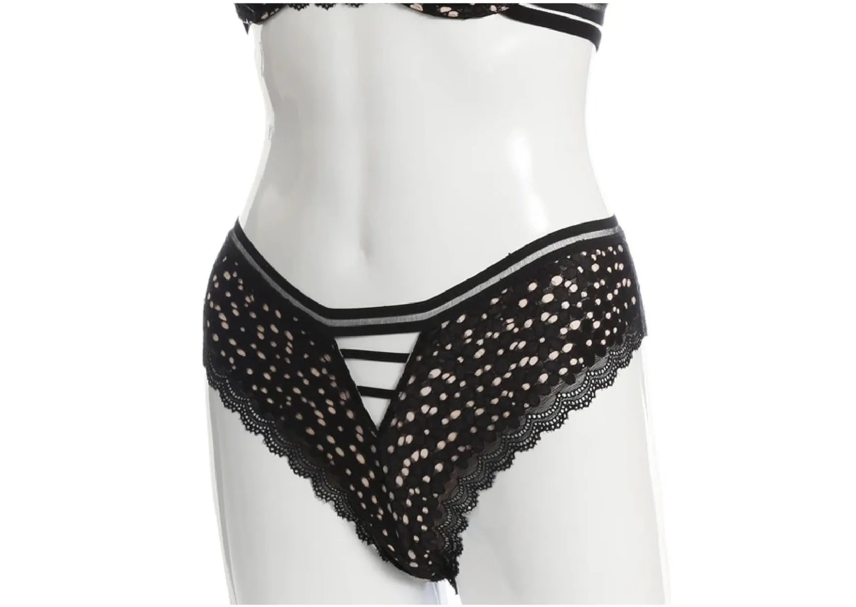 Strappy & Allover Sheer Lace Panties