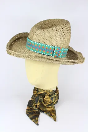 STRAW HIGHWAYMAN -  GREEN AZTEC BAND