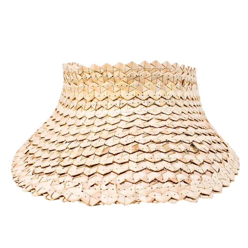 STRAW SUN VISOR - AQUA