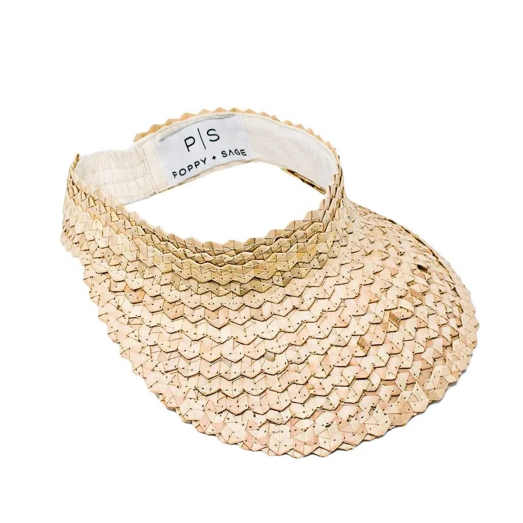 STRAW SUN VISOR - AQUA