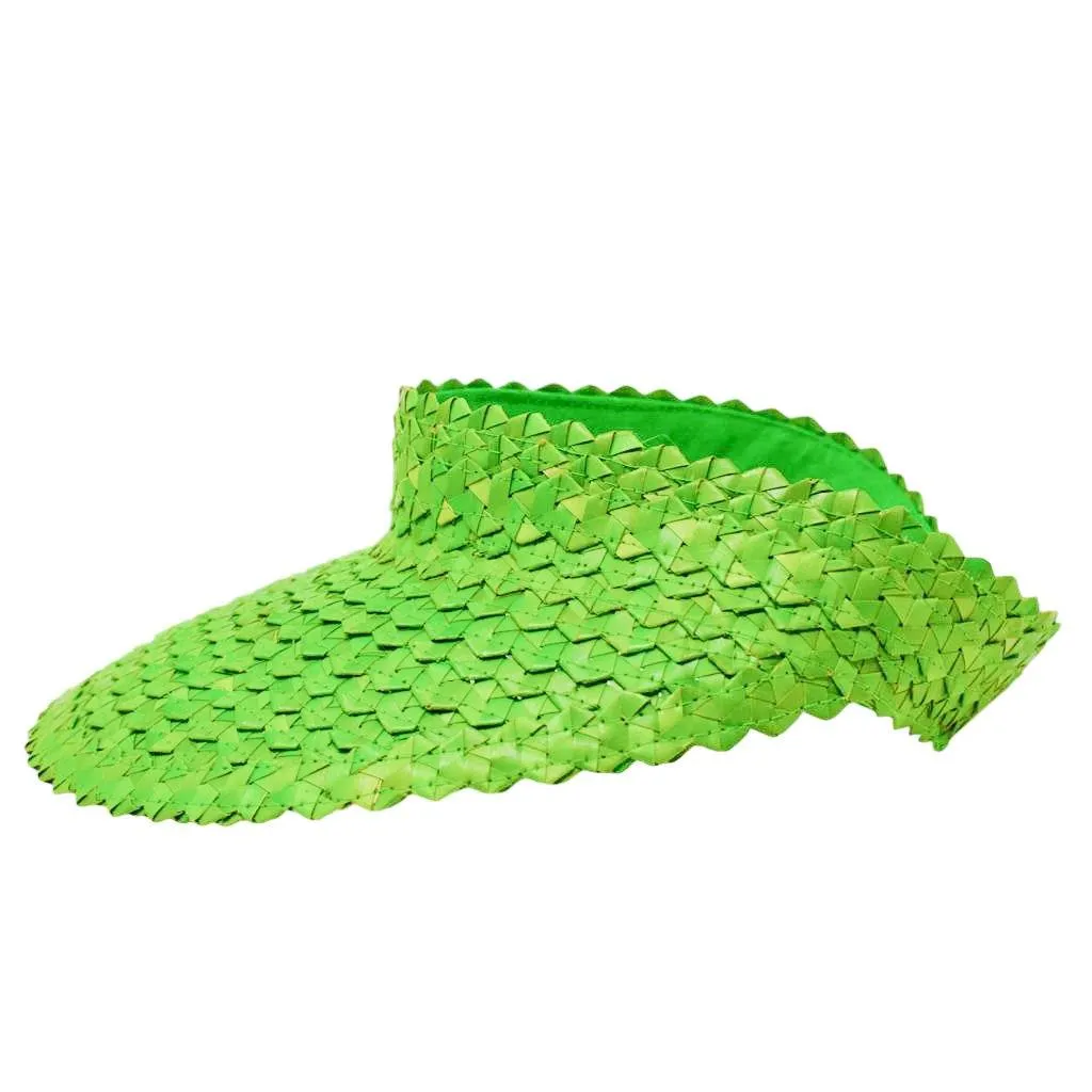 STRAW SUN VISOR - AQUA