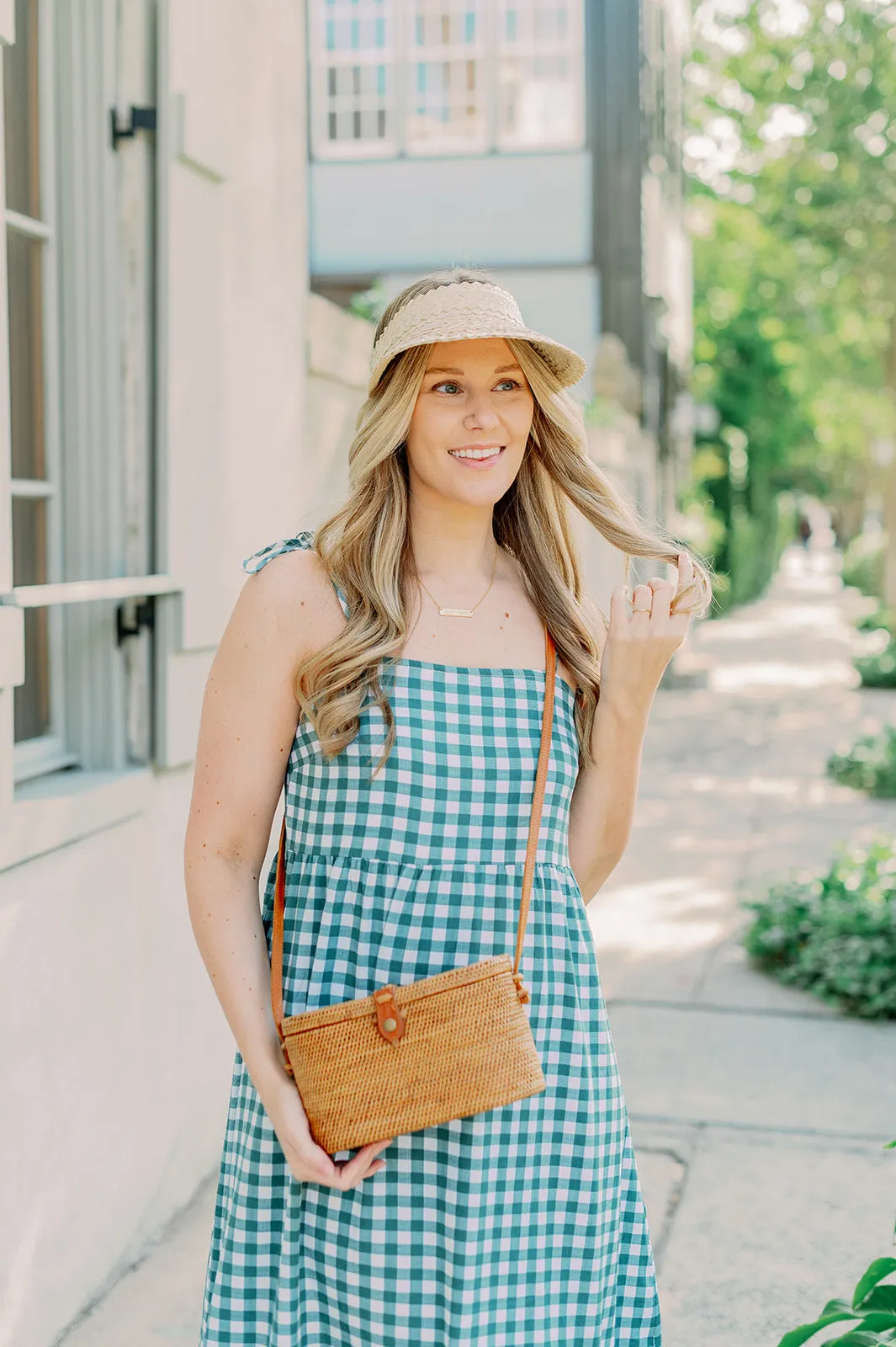 STRAW SUN VISOR - AQUA