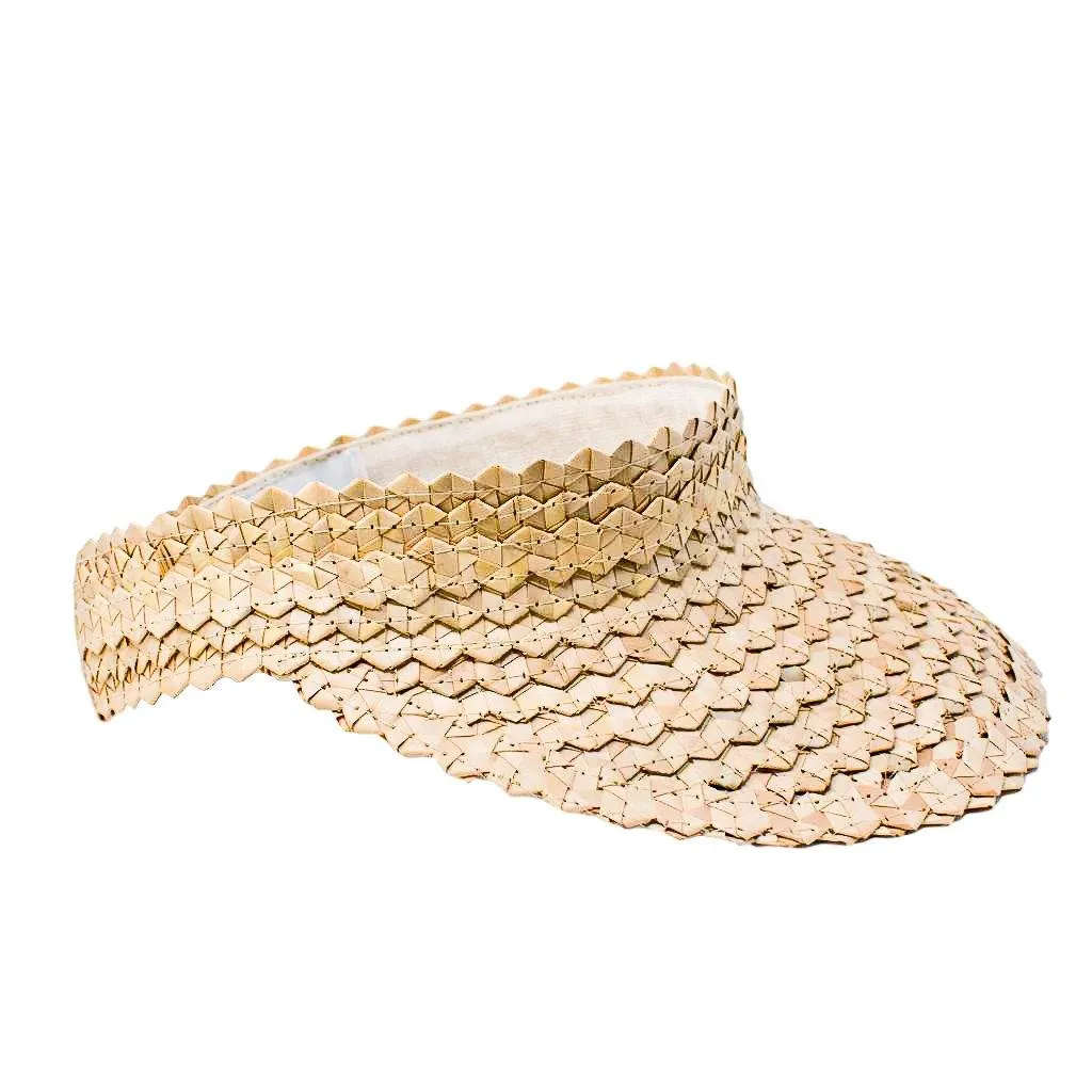STRAW SUN VISOR - AQUA