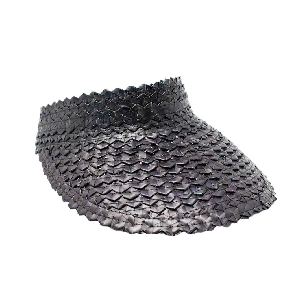 STRAW SUN VISOR - AQUA