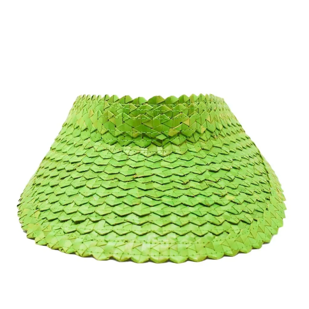 STRAW SUN VISOR - AQUA