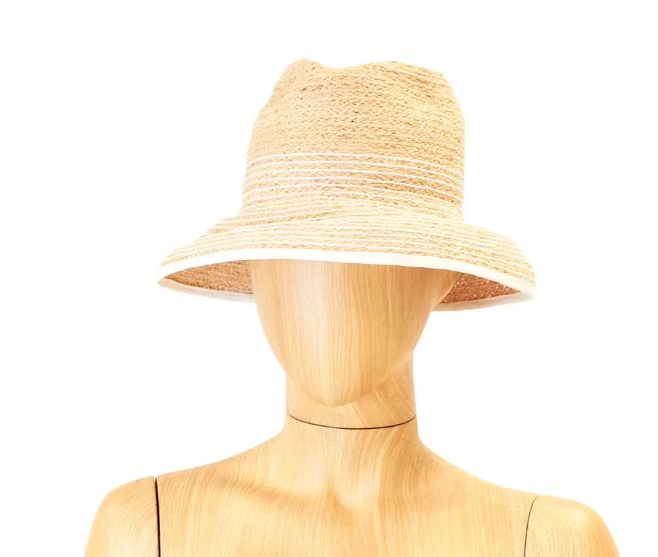 Striped Straw Bucket Hat