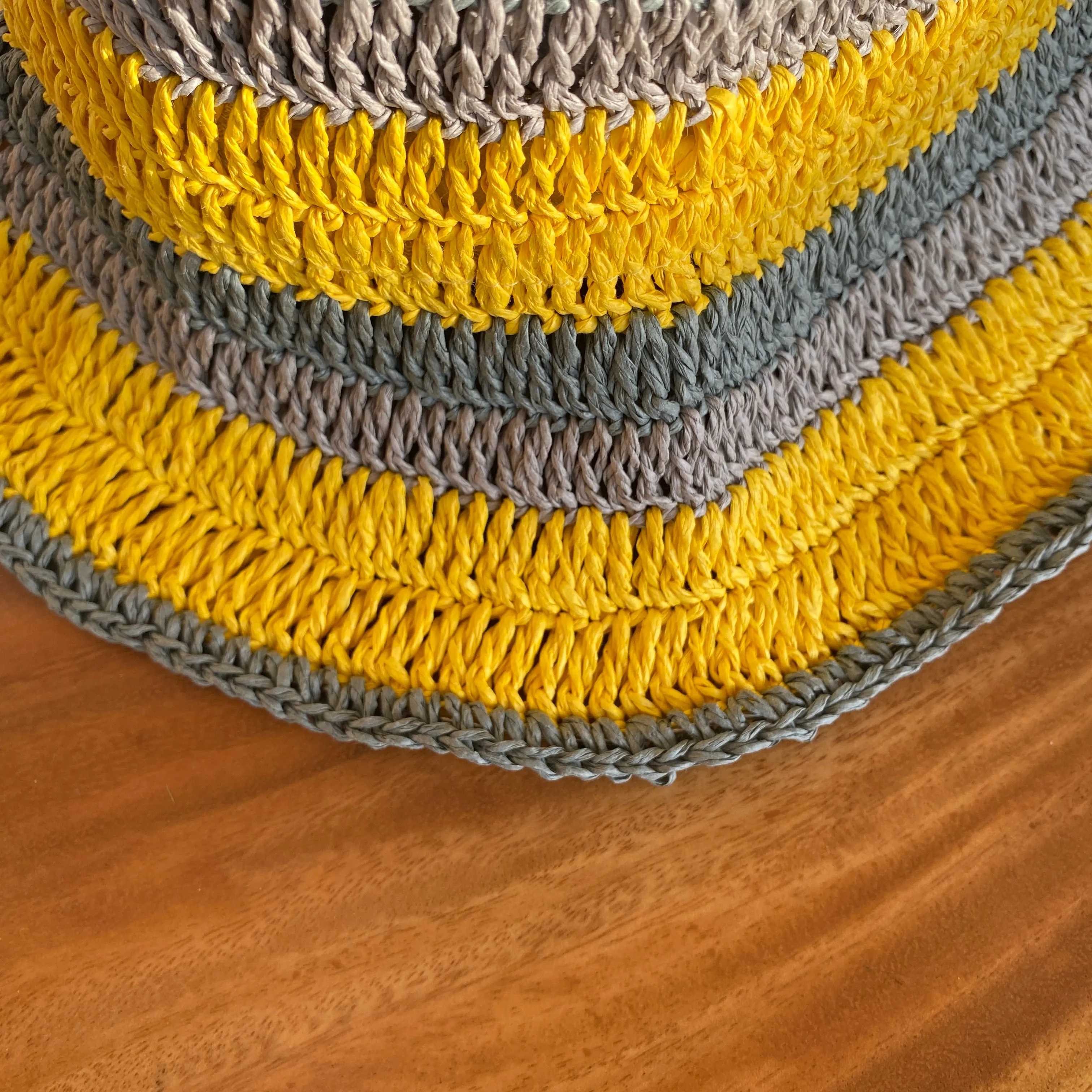 Summer Straw Hats | Yellow and Gray Color