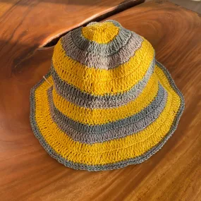 Summer Straw Hats | Yellow and Gray Color