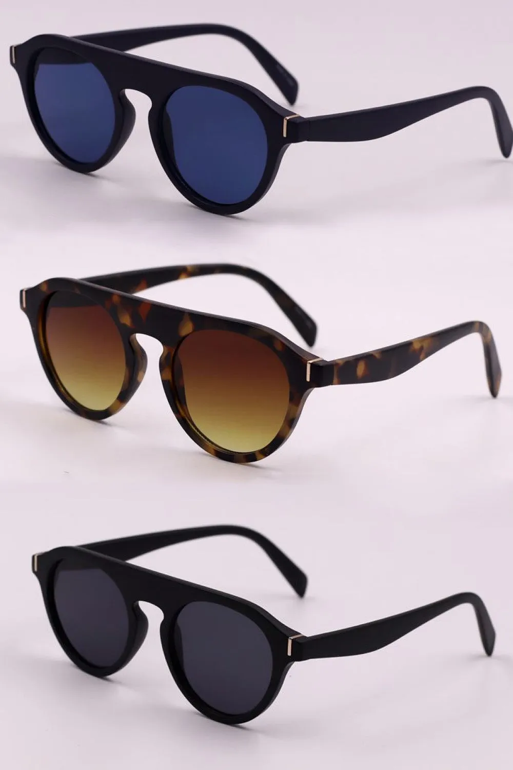 Switch It Up 3-Piece Round Polycarbonate Full Rim Sunglasses