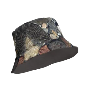 The EARTH LOVE Collection - "Rock Renaissance" Design Premium Reversible Bucket Hat - Dark Gray Inside - Beach Hat, Gifts for Her, Gifts for Him