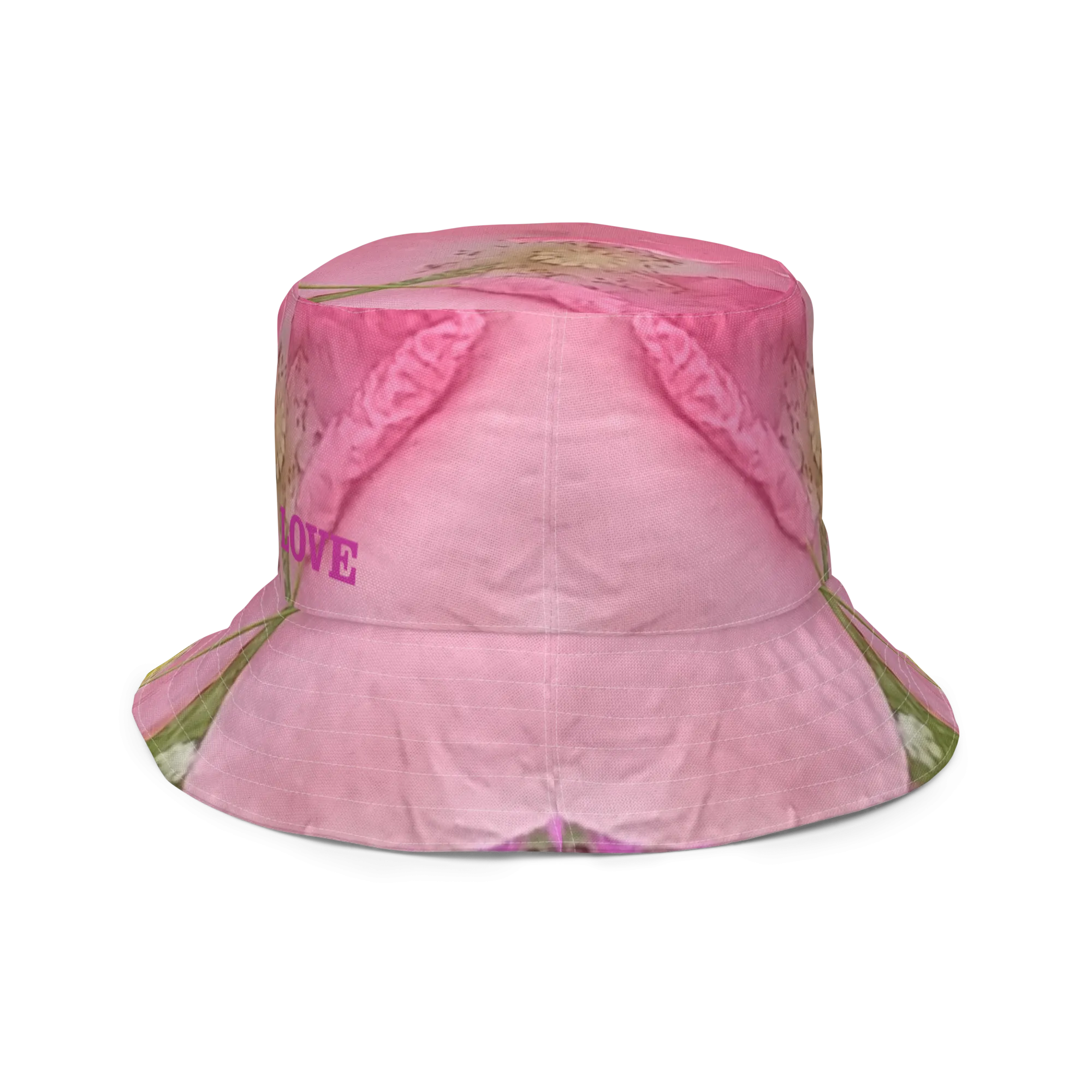 The FLOWER LOVE Collection - "Pretty Pink Poppies" Design Premium Reversible Bucket Hat - Pink Inside - Beach Hat, Gifts for Her